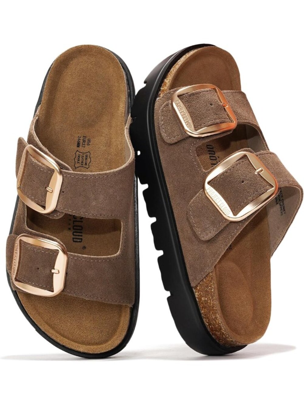 100% Genuine Leather Wedge Platform Sandals for Women - Stylish & Comfortable